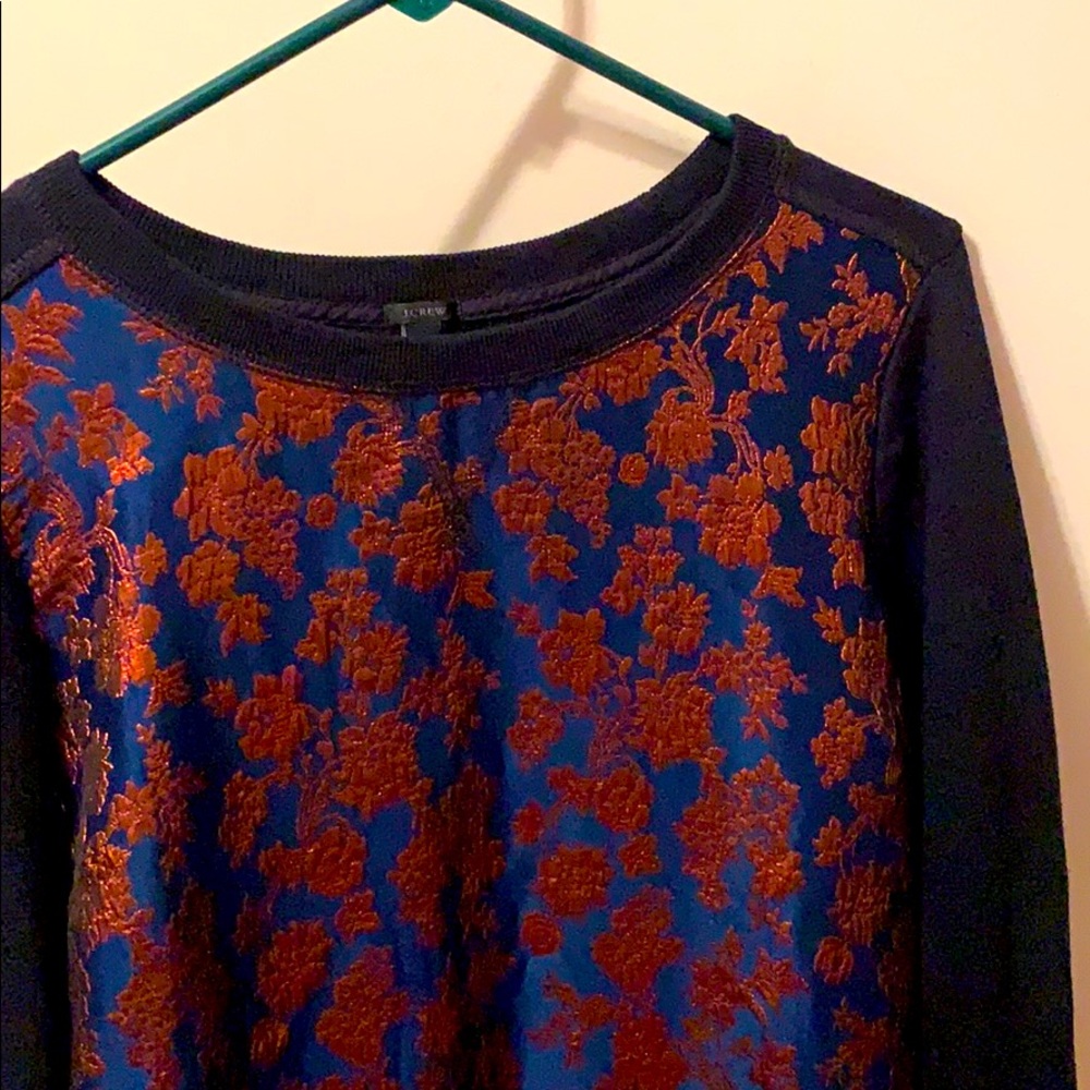 DONATED J.Crew Metallic Copper Bloom Jacquard Sweatshirt
